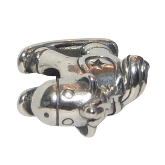 Pandora Authentic Bruno the Unicorn Rocking Horse SS .925 Charm 798437C00 - Picture 2 of 7